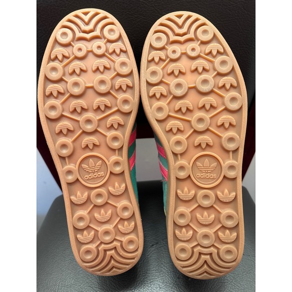 New Adidas Gazelle Bold W Platform Sneakers Green Pink Yellow Women's Size 8 - Picture 5 of 7